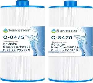 Spa Filter kompatibel: PCS75N, 100594, C-8475, FC-3320 75sq (2er Pack) Sparener - Bild 1 von 6