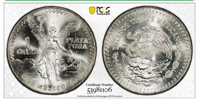 WORLD SILVER COIN: * 1985 MEXICO LIBERTAD 1 ONZA PCGS MS67  * - Image 1 of 4
