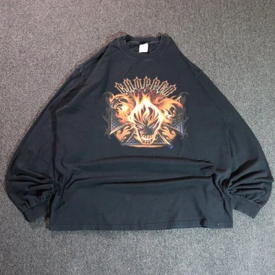 SUDADERA NEGRA DE COLECCIÓN AÑOS 2000 CHOPPER FLAME GRUNGE CALAVERA GRÁFICA 2XL Foto 1 de 4