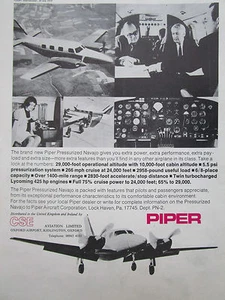 7/1970 PUB CSE PIPER PRESSURIZED NAVAJO AIRCRAFT AVION FLUGZEUG ORIGINAL AD - Imagen 1 de 1
