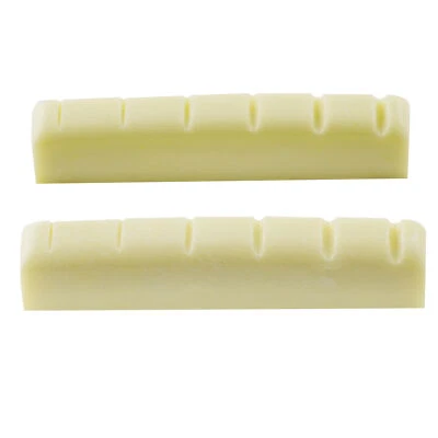 Musiclily Pro 2Pcs Ivory Slotted 44mm Nuts Flat For 6 String Les Paul LP Guitar - image 1 of 3