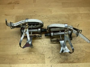 Atom 440 Pedals 9/16" Made in France 70s Road Bike Christophe cages + straps - Picture 1 of 10