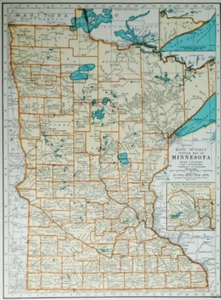 L@@K! Vintage 1936 World Atlas Map of Minnesota & Mississippi Pre WWII War Map - Picture 1 of 13