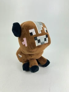 2014 Mojang Jazzwares Minecraft Baby Brown Cow Plush Toy Doll Figure 7" - Picture 1 of 9