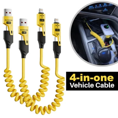 4-in-1 Spring Extension Telescopic Charging Data Cable Cord For All Cell Phone - Image 1 of 4