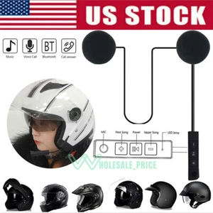 Bluetooth Helmet Motorcycle Headset Speakers Hands-free Call w/Mic Rechargeable - Picture 1 of 19