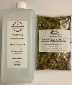 Gurkeneinlegegewürz 200gr. + 1L Kräuteressig Gurken Einlegegewürz Gewürzmischung - Bild 1 von 2