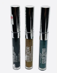 (3) Sombra de ojos eléctrica de color Maybelline color tatuaje de ojos cromada 0,11 oz 550,590 - Imagen 1 de 1