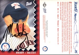 Muddy Signed 1997 Best Toledo Mud Hens #35 Card Toledo Mud Hens Auto AU