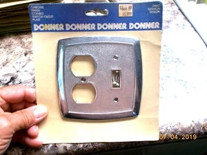 NOS (80s) Donner Chrome Finish Combo Switch / Outlet Cover #2460 Fashion Design - Picture 1 of 4