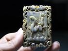 China Dynasty Ancient Old Jade Stone Monkey Ride On Horse Amulet Pei Pendant