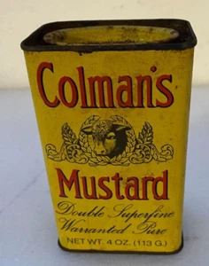 Vintage Colmans Mustard Tin Yellow - Picture 1 of 4