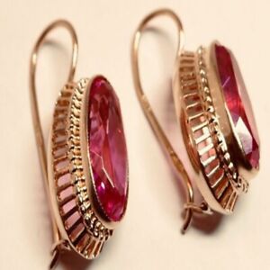925 Silver Gold Hoop Drop Earrings Wedding Women Cubic Zirconia Jewelry Gifts