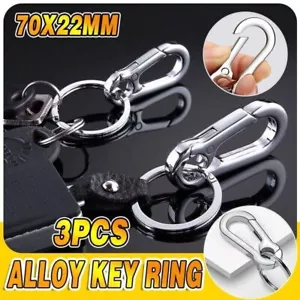 3PCS Clasp Clips Hook Alloy Key Ring Split Detachable Keychain Durable Diy AU - Picture 1 of 12