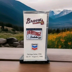 Atlanta Braves Fulton County Stadium Heritage Salute 1998 Pin Chevron Advertise - Picture 1 of 4