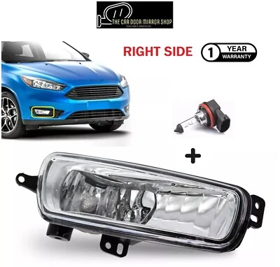 Fit Ford Focus MK3 2014-2018 Right Side Front Bumper Fog Light Lamp With Bulb - Image 1 of 4