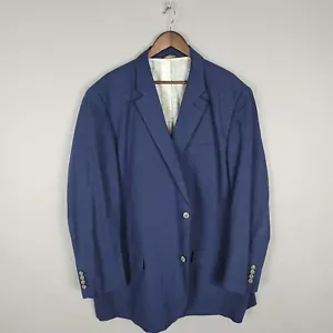 Tasso Elba Blazer Mens 3X 60R Blue Linen Blend Island Sport Coat Beach Wedding - Picture 1 of 13