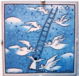 Flying Guardian Angels Wall Plate Heljä Liukko-Sunstrom Arabia Finland 2000 - Picture 1 of 2