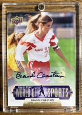 BRANDI CHASTAIN #254 WORLD OF SPORTS SIGNED AUTOGRAPHED CARD UPPER DECK 2011
