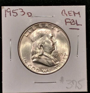 1953 D PCGS GEM Full Bell Lines Franklin Half Dollar - Picture 1 of 4