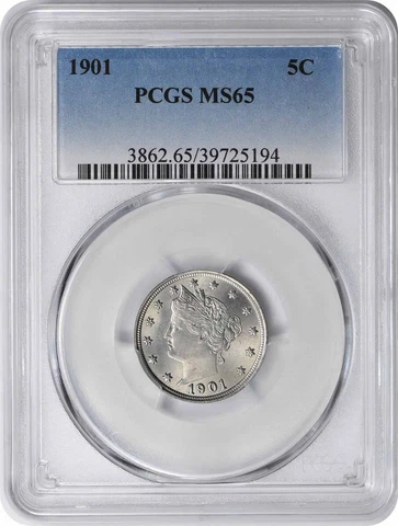 1901 Liberty Nickel MS65 PCGS Cover