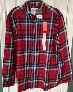 New-Mens Flannel Shirt (X Large) - St. John’s Bay, Red Plaid - New With Tags - Picture 1 of 8