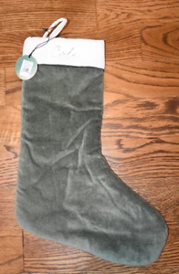 West Elm grüner Samtstrumpf 18" Zach Cole Weihnachten NEU Neu mit Etikett - Bild 1 von 2