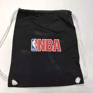NBA Drawstring Black Red Bag Backpack Jersey Mesh Vtg 90s Y2k Basketball Street - Picture 1 of 4