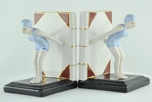 Sujetalibros Bañista Sexy Buzo Art Deco Estilo Art Nouveau Estilo Porcelana Esma - Imagen 1 de 12
