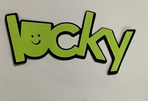 Lucky Word Title paper piece Handmade Green - Picture 1 of 5