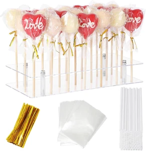 Cake Pop Stand with Sticks Kit, 21 Holes Lollipop Display Stand, Acrylic Cake Po - Picture 1 of 7