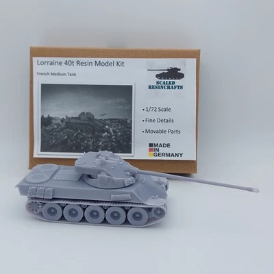 SCALED RESINCRAFTS Lorraine 40t - Französischer Mittlerer Panzer - 1/72 Harz Modell Bausatz