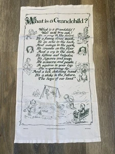 Vintage UK Souvenir Geschirrtuch von Rock Cottage Crafts "Was ist ein Enkelkind?" - Bild 1 von 6