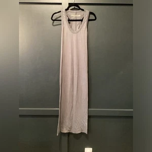 Enza Costa Pima cotton racerback dress Tank Midi long Dress grey light weight S - Picture 1 of 8
