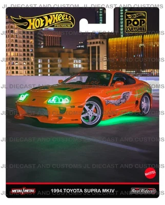 Hot Wheels Custom Paul Walker Toyota Supra Fast and Furious Premium Sized Card - Image 1 of 2