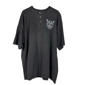 HARLEY DAVIDSON 3XL Henley T-Shirt Single Stitch Daytona 1997 Faded Black - Bild 1 von 5
