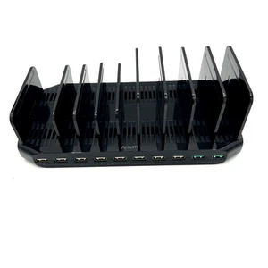 Alxum 96W 10-PORT USB SMART CHARGING STATION With Quick Charge AX-2190ABK Black - Afbeelding 1 van 12