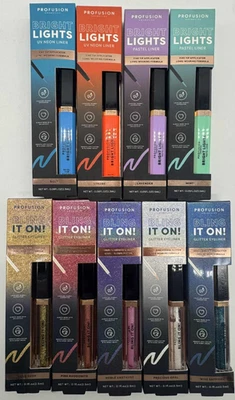 9PC Profusion Bling It On Glitter & Bright Lights UV Neon Liner SET ~ FAST SHIP - Image 1 of 2