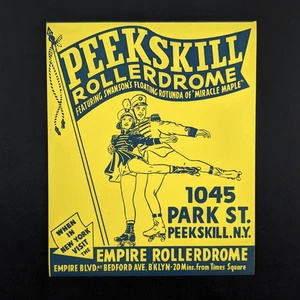 Peekskill Rollerdrome Vintage Roller Pista Etichetta New York Pattinaggio a rotelle - Foto 1 di 5