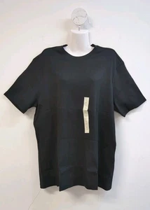 Banana Republic Mini Ribbed Crewneck Short Sleeve Shirt Men Size XL Tall Black - Picture 1 of 8