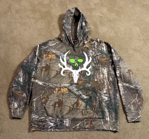 REALTREE Hoodie Herren Größe XL Logo Buck Grafik Oversized EUC - Bild 1 von 8