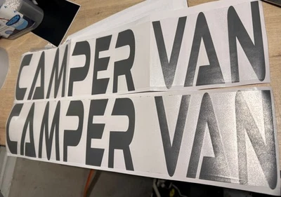 Grey Camper Van Decals Graphic Sticker Self Build Motorhome Camper Stickers X2 - Image 1 of 4