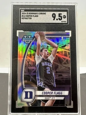 Cooper Flagg SGC 9,5 2024-25 Rookie RC Bowman U cromo #16 refractor (22) Foto 1 de 3