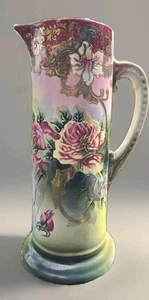 Jarrón jarra jarra Nishiki Moriage antiguo pintado a mano Royal Nippon 12,5" T - Imagen 1 de 13