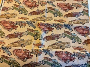FUN VTG 2 YARDS BY 58 W CAR FABRIC TAPESTRY UPHOLSTERY TYPE VW, CORVETTE ETC - Picture 1 of 1
