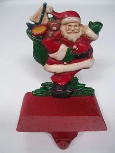 MIDWEST Solid Cast Iron WAVING SANTA Toy Bag CHRISTMAS STOCKING HOLDER Hanger #C - Picture 1 of 1