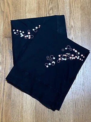 2 Pratesi Standard Pillow Shams Black Embroidered Hemstitch Egyptian Cotton - Image 1 of 4