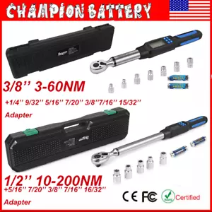 3/8" &1/2" Heavy Duty Digital Torque Wrenches Combo Kit Adjustable Torque Wrench - Picture 1 of 23