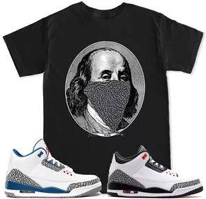 Camiseta Benjamin a juego con Air Js Retro 3 zapatos de cemento azul verdadero - Imagen 1 de 17
