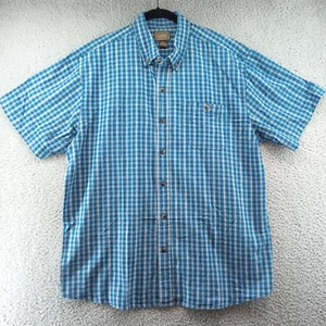 CE Schmidt Workwear Shirt Men's Size XL Blue Plaid Button Down Short Sleeve - Picture 1 of 8